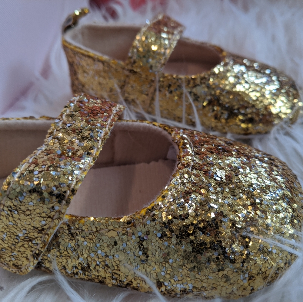 Baby Christmas shoes gold